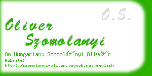 oliver szomolanyi business card